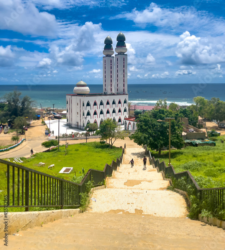 The view of the divinity mosque, "mosquée de la divinité" in Dakar, Senegal, West Africa