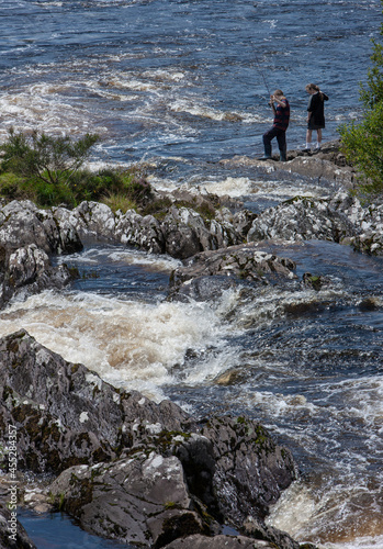 Fishing at Black river. Sneem. Ireland. Ring of Kerry. South west coast.