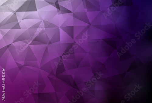 Dark Pink vector background with triangles.