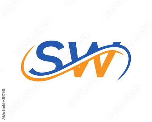 SW logo Design for Financial, Development, Investment, Real Estate And Management Company Vector Template. SW Letter Linked Business Logo. Initial SW Logo Design
