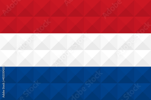 Artistic flag of Netherlands with 3d geometric wave concept art design. Correct Proportion. No opacity effect. Eps (vector) and JPEG (high resolution) format in zip file.