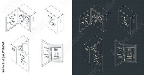 Electrical cabinet isometric blueprints