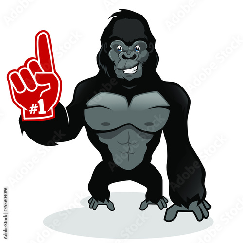 gorilla mascot cartoon in vector