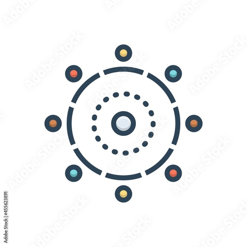 Color illustration icon for consortium