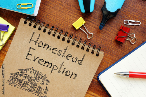 Homestead Exemption is shown on the business photo using the text