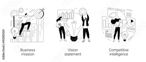 Strategic business planning abstract concept vector illustrations.