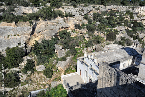 Massafra, Taranto district, Puglia, Italy, Europe, Gravina Madonna della Scala, the sanctuary. Terra delle Gravine Regional Natural Park