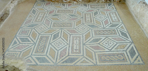 Antique roman mosaic in Porto Torres, Sardinia, Italy