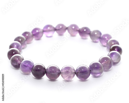 mineral bracelet, bracelet jewelry made of different types of round gemstone beads. Amethyst