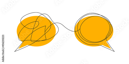 Bubble with comments icon. Brainstorming, negotiations illustration