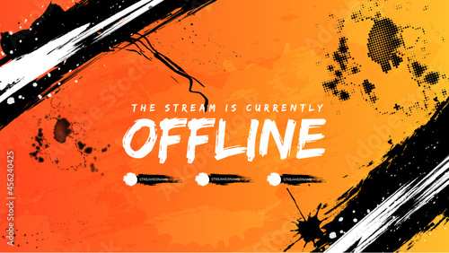 Twitch offline screen or banner for streamers. Twitch Offline stream banner with grunge effect