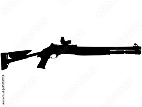 90-M4 M1014 Tactical - Shotguns pump action shotgun, pumpgun. Detailed realistic silhouette