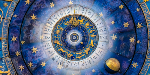 Droste effect background. Abstract design for concepts related to astrology and fantasy.