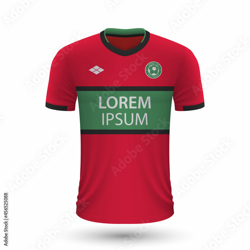 Realistic soccer shirt Nijmegen 2022, jersey template for football kit