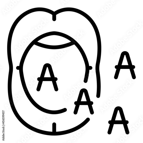 Talking mouth icon outline vector. Human speech. Language diction