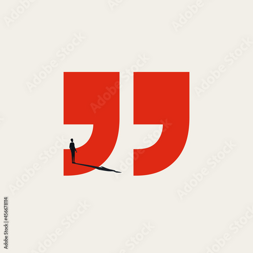 Business motivation speech, pep talk abstract vector concept. symbol of quote, message, announcement. Minimal illustration.