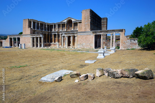Ancient Gymnasium Sardis or Sardes, the Ancient City Capital at Lydia, Turkey.
