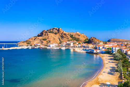 View of Myrina, Limnos island, Greece.