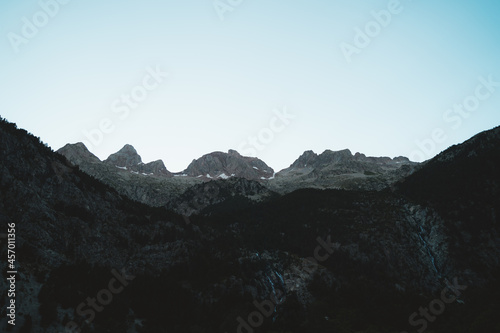 Alpine mountains behind the hills of Panticosa
