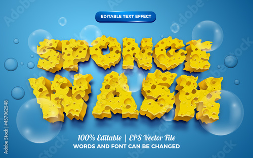 sponge wash 3d editable text effect