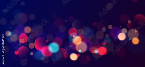 Colorful bokeh lights background. Blurred circle shapes. Vector illustration