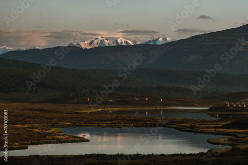 View of mountain lakes in the Ulagan area of the Altai Republic