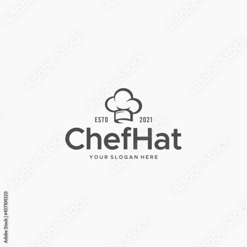 flat ChefHat cooking headgear toque Logo design