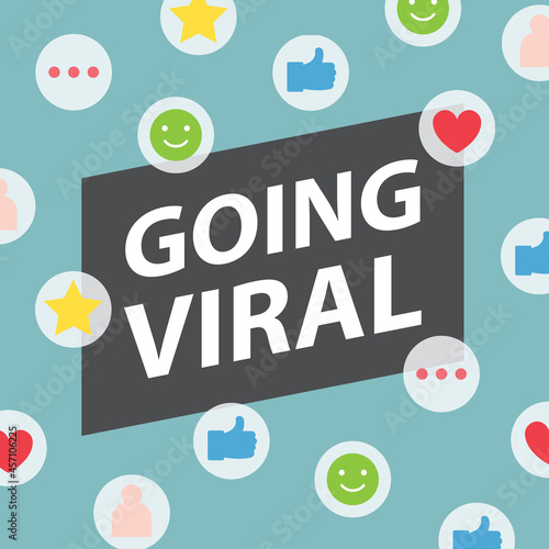 going viral concept with social media reactions icons- vector illustration