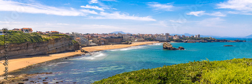 Panorama of Biarritz, France and its seaside on the Atlantic Ocean