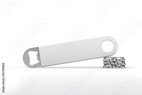 Bottle opener mockup. 3d rendering