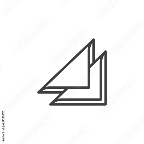 Folded napkin line icon