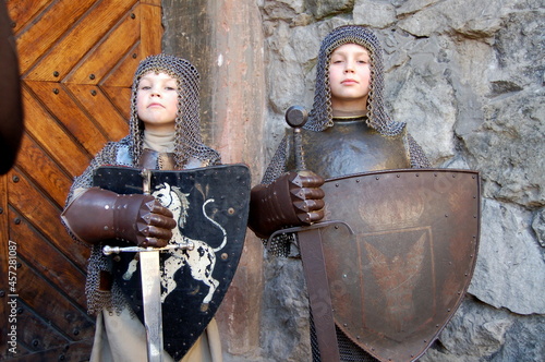 children medieval knight with sword