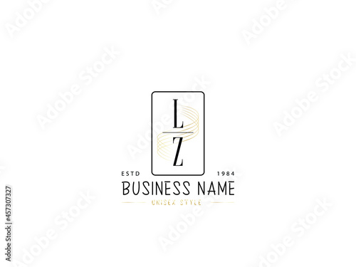 Letter LZ Logo, Minimal lz logo icon design for wedding, fashion, apparel and clothing brand or all kind of use