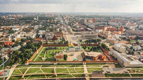 Aerial view of Tula and its famous attraction Tula Kremlin