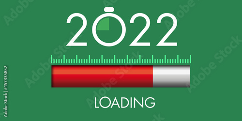 Carte de vœux 2022 sur le concept du compte à rebours et du temps qui passe, symbolisé par un curseur digital
