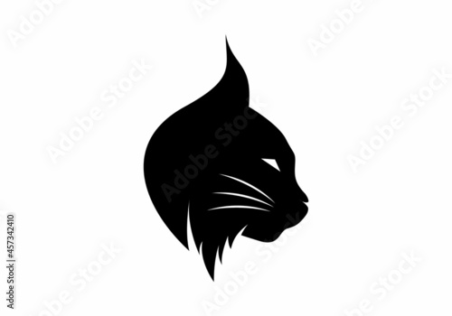 Black color of lynx head