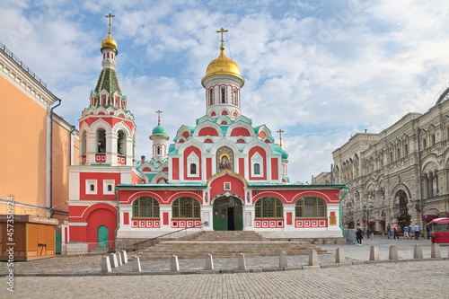 Moscow, Russia - September 12, 2021: The Church in the name of the Kazan Icon of the Mother of God on Red Square 