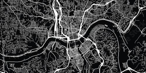 Urban vector city map of Cincinnati, Ohio , United States of America