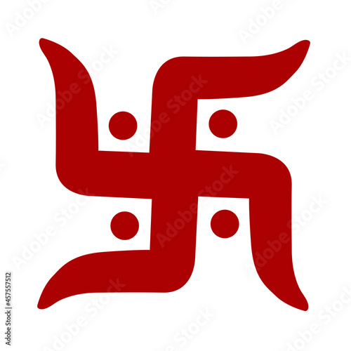 Swastik red Indian spiritual symbol. Hinduism Swastik Illustration. Indian, Hindu, words of blessings