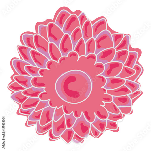 Sketch of a pink pom pom flower