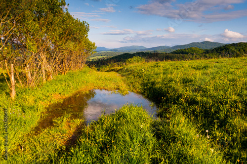 View from Terka on the peaks of the Bieszczady Mountains, the Bieszczady Mountains 