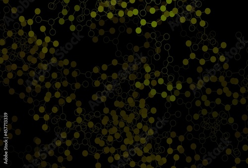 Dark Green, Yellow vector background with forms of artificial intelligence.