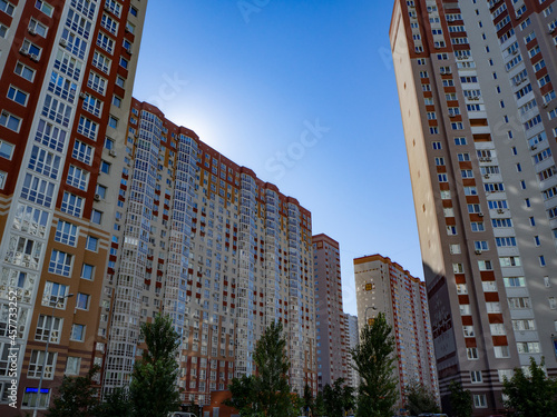 High multi-storey buildings at the dormitory area of Kiev, Ukraine