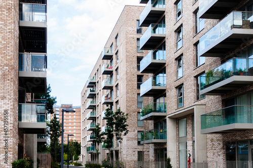 London, United Kingdom, 18, September, 2021: New modern apartment block of flats in Upton Park in Newham, East London, England UK 