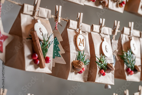 Creative advent Calendar for Christmas as countdown