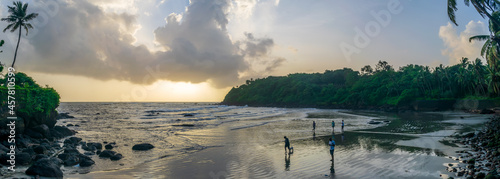 sunset over the sea, Dona Paula Beach, Goa, India