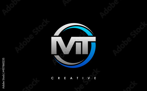 MT Letter Initial Logo Design Template Vector Illustration