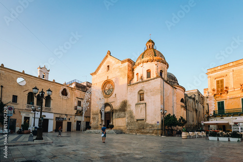 Mother Church (Chiesa Madre called also Collegiata Maria SS. Annunziata) in Piazza Regina Margherita of Grottaglie with people