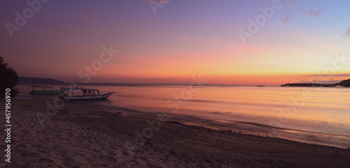 Beautiful seascape at sunset on Lombok Island