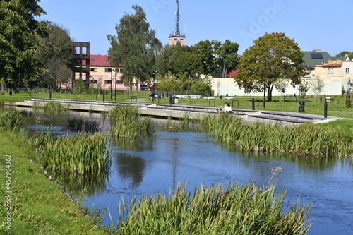Rzeka Czarna Hańcza w Suwałkach na Podlasiu